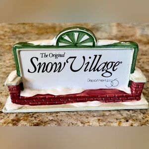 Dept 56 vintage Snow Village sign